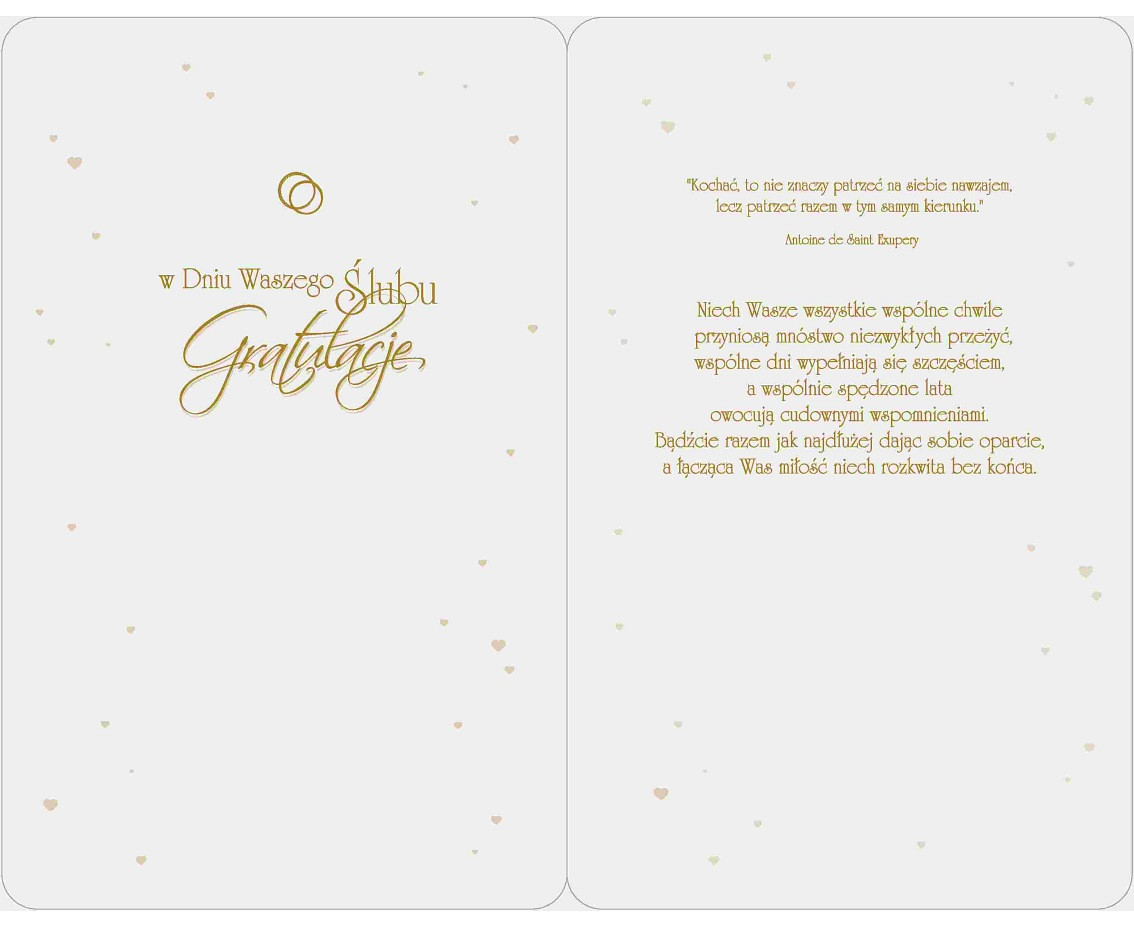 Wedding Occasion Card, Two Hearts, 13x20,5 cm